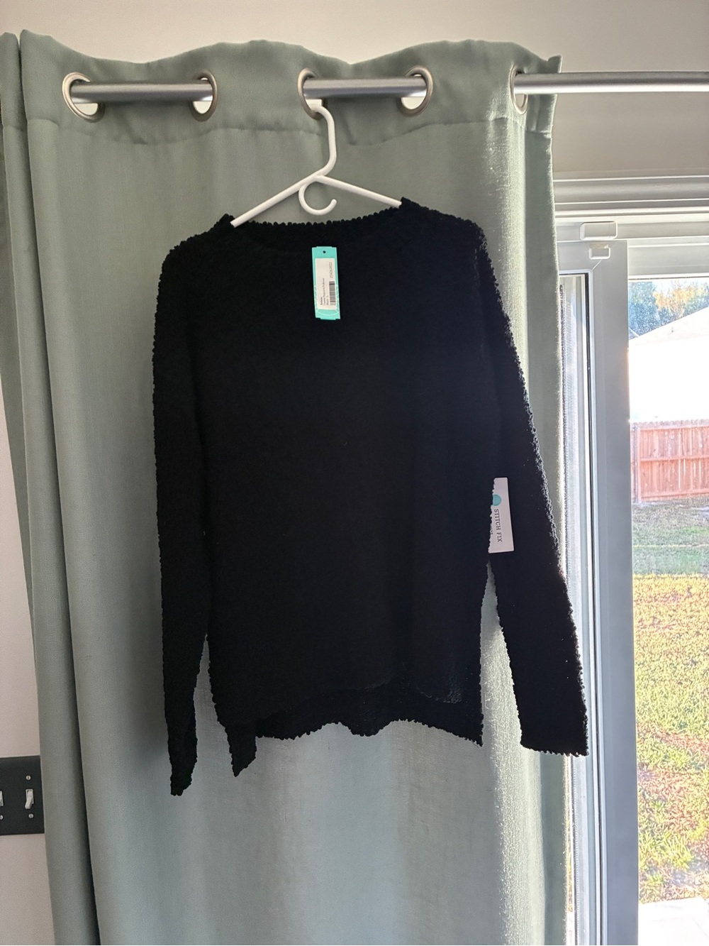 bobeau Black Cozy Popcorn Crewneck Sweater